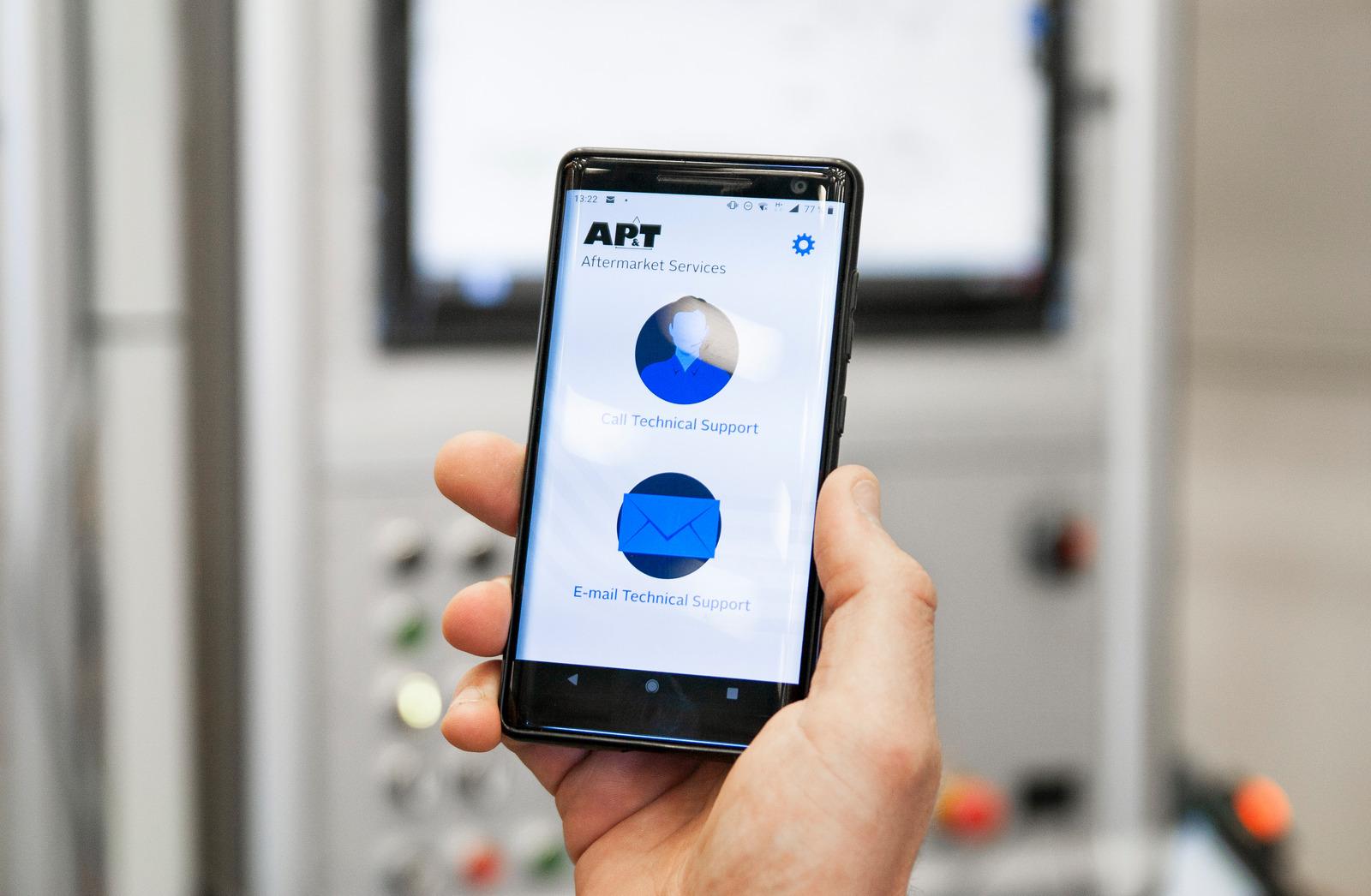 Die neue mobile App von AP&T erleichtert es, Support zu bekommen. 